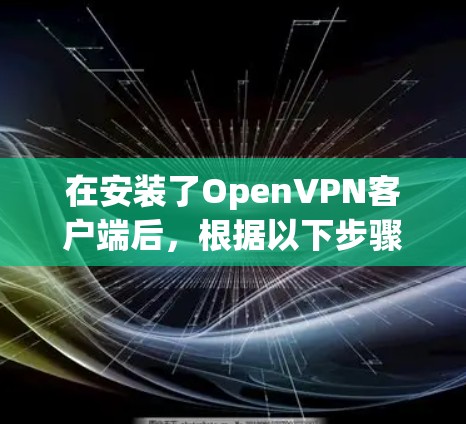 在安装了OpenVPN客户端后,根据以下步骤操作 在安装了OpenVPN客户端后,根据以下步骤操作