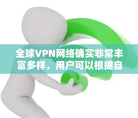 全球VPN网络确实非常丰富多样,用户可以根据自己的需求和情况选择适合的网络服务。以下是一些关于全球VPN加速的建议 全球VPN网络确实非常丰富多样,用户可以根据自己的需求和情况选择适合的网络服务。以下是一些关于全球VPN加速的建议