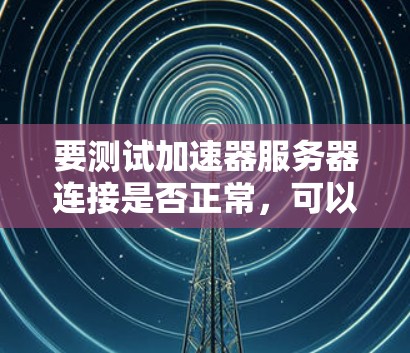 要测试加速器服务器连接是否正常，可以按照以下步骤操作